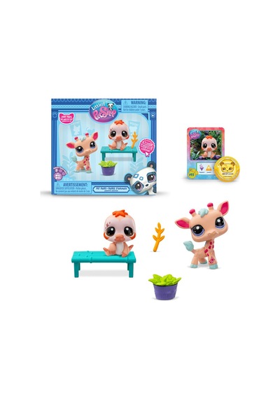 Hasbro Littlest Pet Shop 2'li Paketa 00586 G7 93-g7 92 Zürafa-tembel Hayvan Çok Renkli