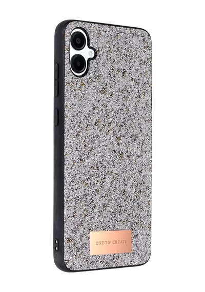 Onegif Samsung Galaxy A06 Bright Simli Kapak - Gümüş