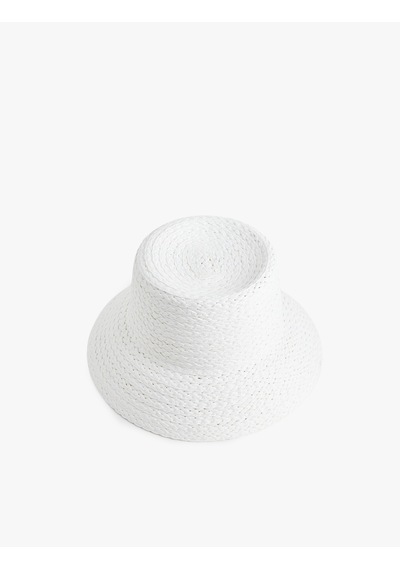 Koton Bucket Hasır Şapka Beyaz 6sak40036aa