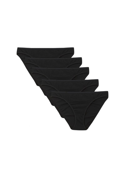 Marks & Spencer 5'li Dikişsiz Bikini Külot Seti T61004287 Siyah