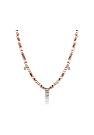 Reis Kuyumculuk T1517 Baget Kolye Top Top Pembe Altın Kolye