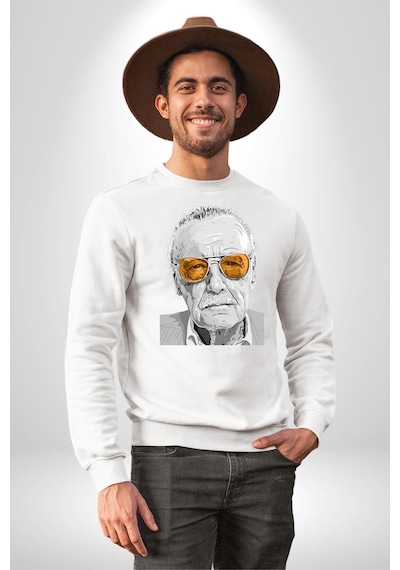 Stan Lee Unisex Beyaz Sweatshirt Beyaz