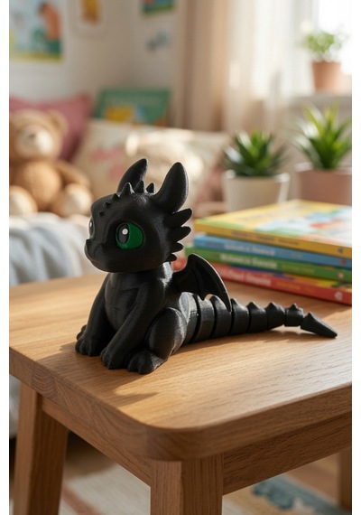 Hareketli Kuyruklu Ejderha Figürü Toothless Ejderhanı Nasıl Eğitirsin Dekoratif Masa Üstü Obje Oyuncak Hediyelik Pla Figür 14 Cm