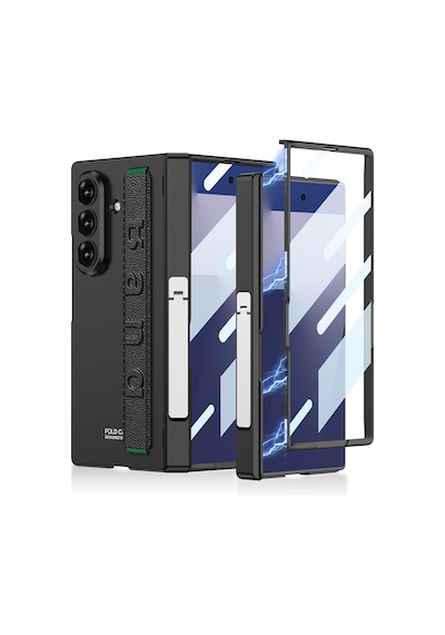 Galaxy Uyumlu Z Fold 7 Kılıf Zore Kıpta Kpt-01 Standlı Kapak Siyah