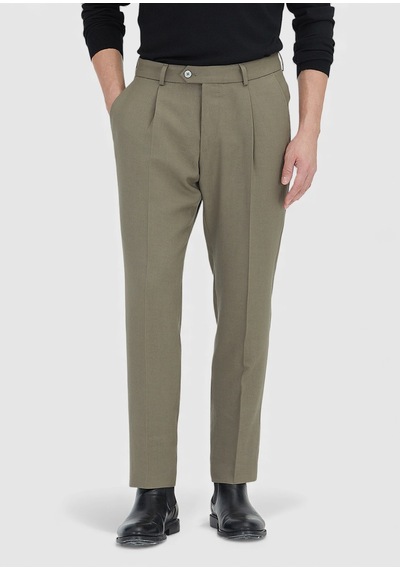 Ramsey Vizon Dokuma Regular Fit Casual Yün Karışımlı Pantolon