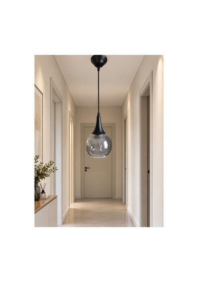 Jülyet Modern Çift Füme Camlı Teklisarkıt Avize Beyaz