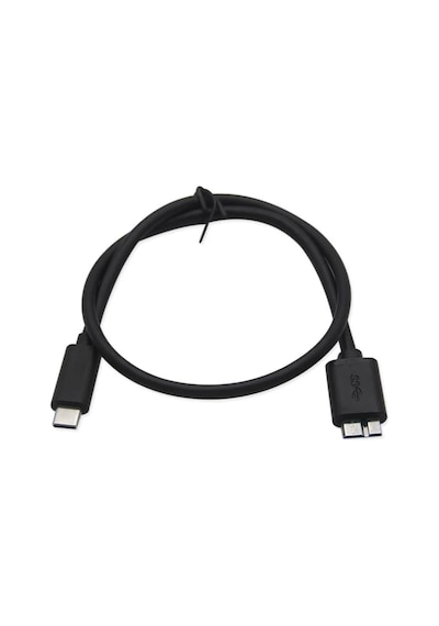 Type C To Micro B 3.0 Kablo 1 Metre Siyah Renk Hızlı Veri Aktarım Kablosu Micro B Harici Harddisk Kablosu