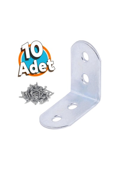 Mobilya Duvar Dolap Raf Köşe Bağlantı Sabitleme L Demir Köşebent Metal Gönye 30x30x17 Mm 10 Adet Diğer