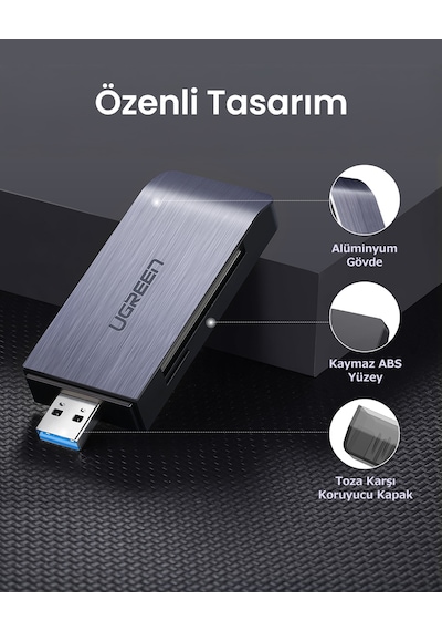 Ugreen 50541 Usb A 3.0 4 İn 1 Cf Sd Tf Ms Kart Okuyucu