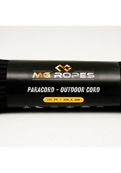 Mg Ropes Polyester Paracord İp 4 Mm Siyah 30 Metre Siyah