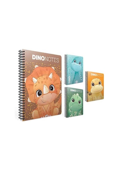Gıpta A4 80 Yaprak Kareli Dino Notes Spiralli Karton Kapak Defter 7182000 Standart