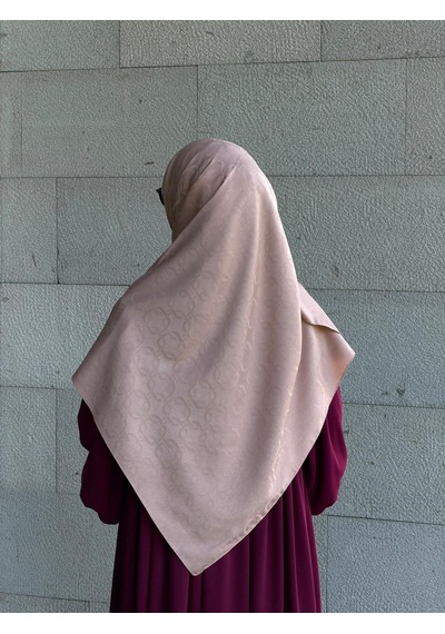 Qalortex Scarf Premium Jakarlı Mira B.boy Eşarp -gül Kurusu