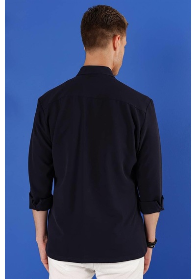 Efor G 1534 Slim Fit Lacivert Klasik Gömlek Lacivert