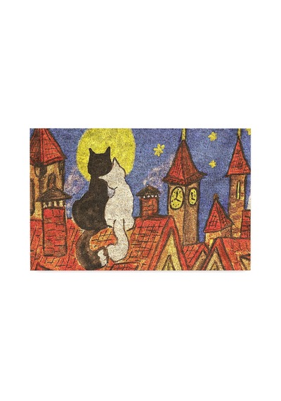 Ayrex Monnhein Kedi Köpek Komik Tasarımlı Dekoratif Kapı Önü Paspas, Dış Mekan/ev İçi/banyo/mutfak/yatak Odas Diğer