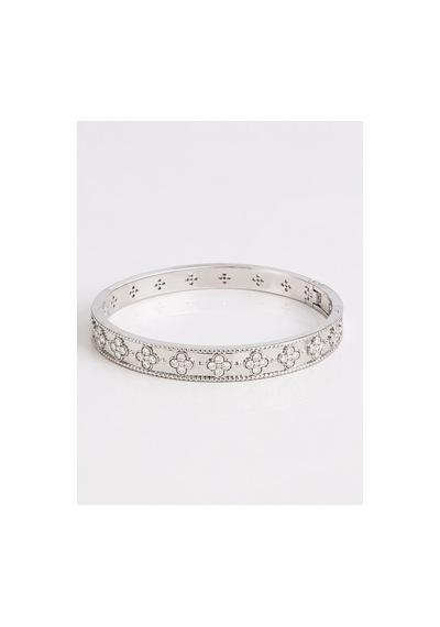 Dolunay Takı Yonca Desenli Silver Çelik Kelepçe Genel Markalar Unisex Çok Renkli