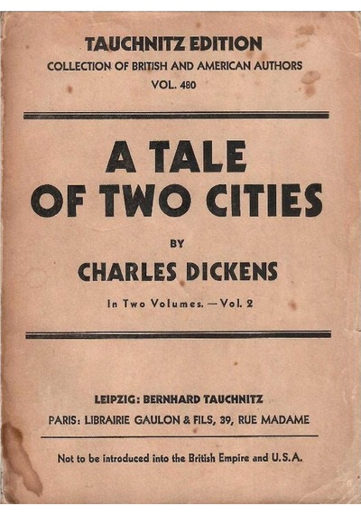 A Tale Of Two Cities Volumes 2 İn Two - Tauchnitz Edition Cep Kitabı