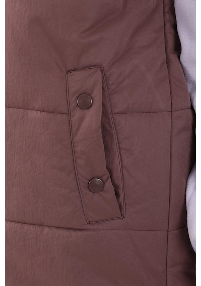 Maraton Sportswear Comfort Kadın Kapşonlu Kolsuz Basic Lila Yelek 21402-lila Lila