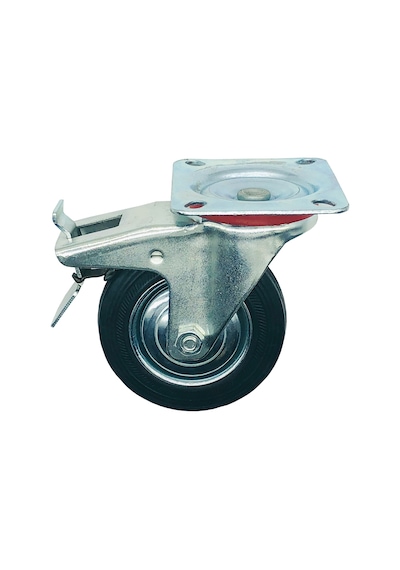 Yük Taşıma Lastik Teker Dönerli Frenli 100 x 30 mm Servis Tekeri