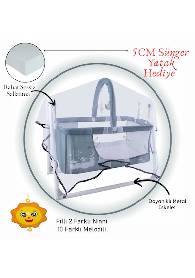Chubby Baby Müzikli Melodi Kutulu Candy Sepet Beşik Sallanır, 2 Peluş Oyuncaklı Beşik Yeşil Chubby Baby Müzikli Melodi Kutulu Candy Sepet Beşik Sallanır, 2 Peluş Oyuncaklı Beşik Yeşil
