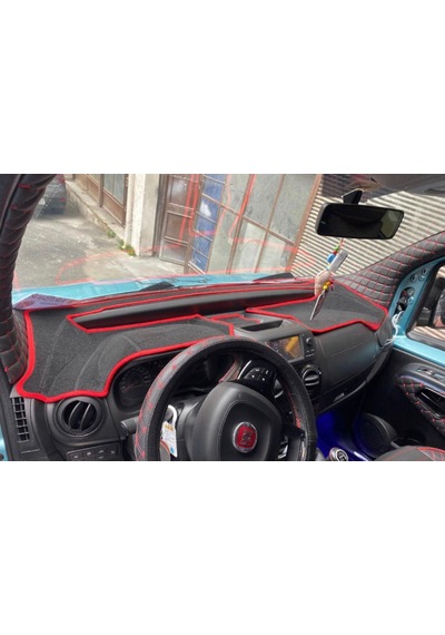 2012-2020 Modellerine Uygun Fiat Fiorino Torpido Koruma Halısı Siyah Kenar Renk Kırmızı