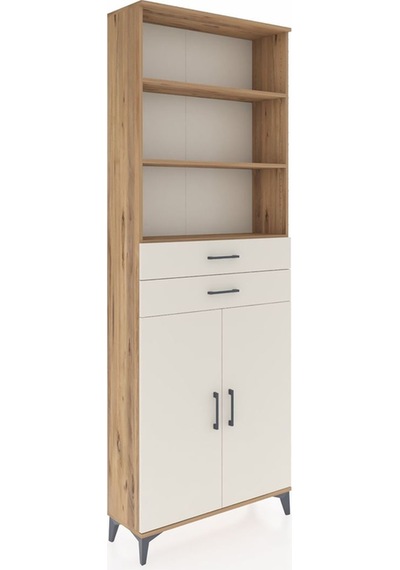 Arges Dolap 4 Raflı 2 Çekmeceli 2 Kapaklı 88x30x243 Çam-aytaşı Çam