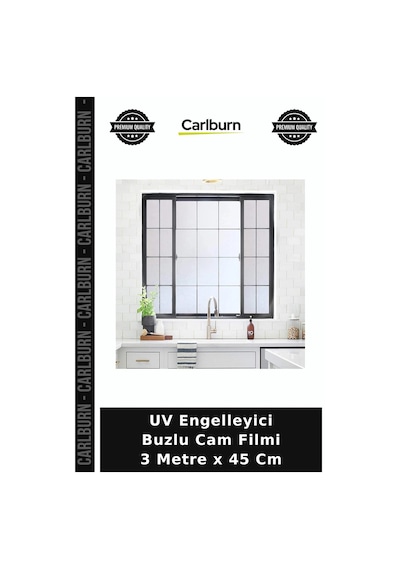 Özel Üretim Gizlilik Sağlayan Pencere Güneş Korumalı Uv Engelleyici Buzlu Cam Filmi 3 Metre X 45 Cm.