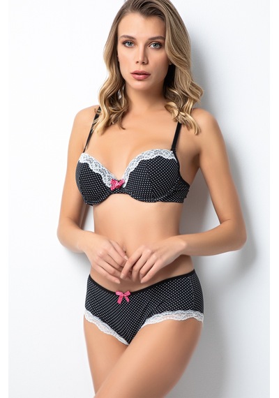 Miorre Push-up Dolgulu Puantiyeli Sütyen Takım 001