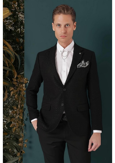 Efor C 660 Slim Fit Siyah Spor Ceket Siyah