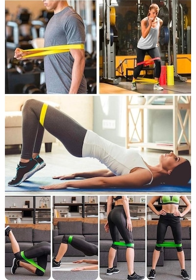 Petinka Egzersiz Direnç Bant Seti 5 'li Pilates Crossfit Ekipmanları Çok Renkli
