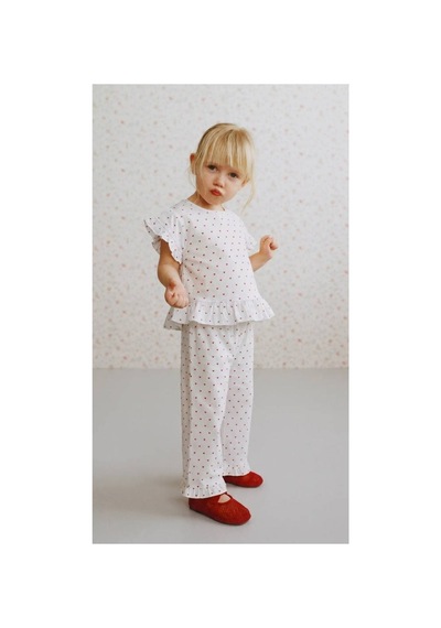 Poala Kids Poplin Kalp Takım Beyaz