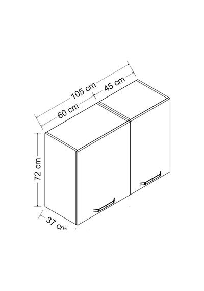 Minar 105 Cm Mutfak Dolabı Beyaz 105-b1-üst Modül
