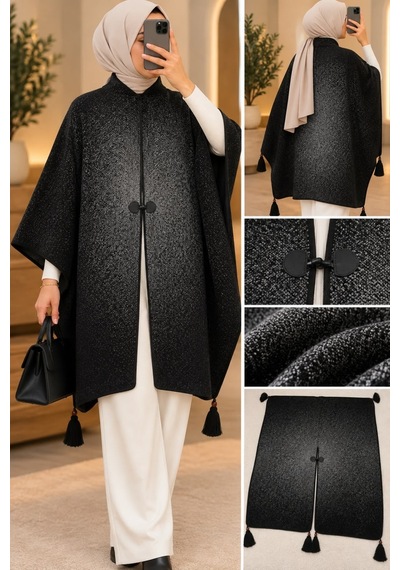 Genel Markalar Novea Scarf Siyah Çilli Desenlitriko Panço Siyah - 942435840 Siyah