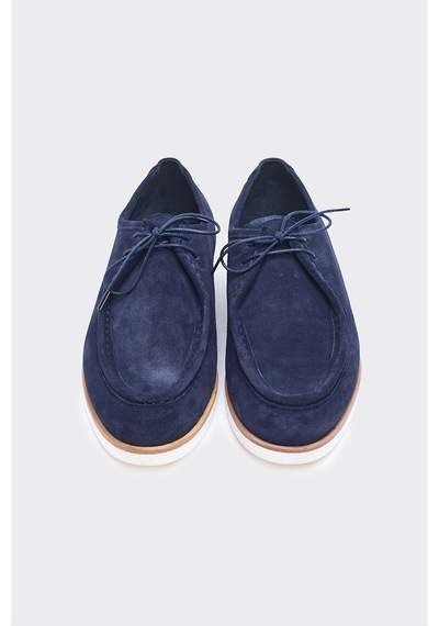 Derinet Comfort Taban Hakiki Deri Casual Erkek Ayakkabı Lacivert Süet Lacivert Süet