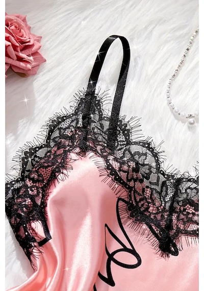 Merry See Love Kalp Baskılı Şortlu Pijama Takımı Pembe