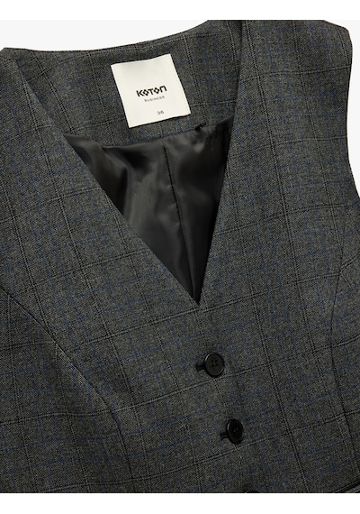 Koton V Yaka Kolsuz Düğmeli Cepli Kareli Blazer Yelek Antrasit Ekose 6wak20032uw Antrasit Ekoseli Koton V Yaka Kolsuz Düğmeli Cepli Kareli Blazer Yelek Antrasit Ekose 6wak20032uw Antrasit Ekoseli