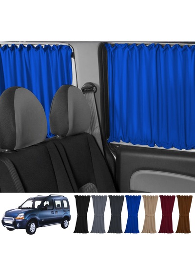Pandami Renault Kangoo 1 . Nesil Kısa Şase 1997-2009 Uyumlu Mavi Raylı Oto Perde Takımı
