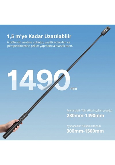 Ulanzi Tt52 1.5m Aksiyon Kamera Uyumlu Hızlı Açılabilir Tripod - T090gbb3 Siyah