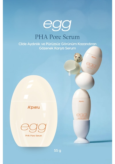Cilde Aydınlık Ve Pürüzsüz Görünüm Kazandıran Gözenek Karşıtı Serum A'pıeu Egg Pha Pore Serum
