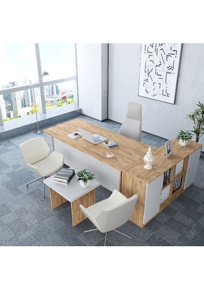 Cruz 3'lü Ofis Takımı  Model 8 Çam Beyaz