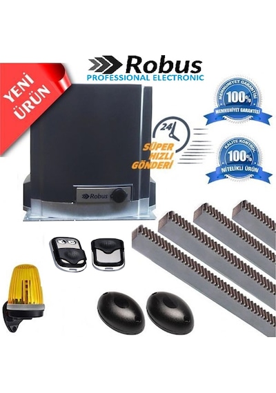 Robus 800 Kg Motor Kiti 2 Kumandalı Yana Kayar Bahçe Kapısı