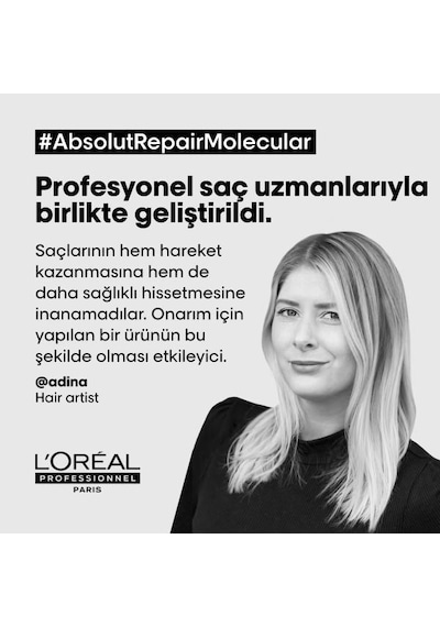 L'Oréal Professionnel Serie Expert Absolut Repair Molecular Yıpranmış Saçlar Arındırıcı Şampuan 500ml Tüm Saçlar