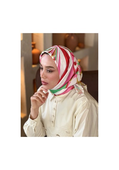 Mentoraly Modakaşmir Soyut Desenli Twill Eşarp sarı