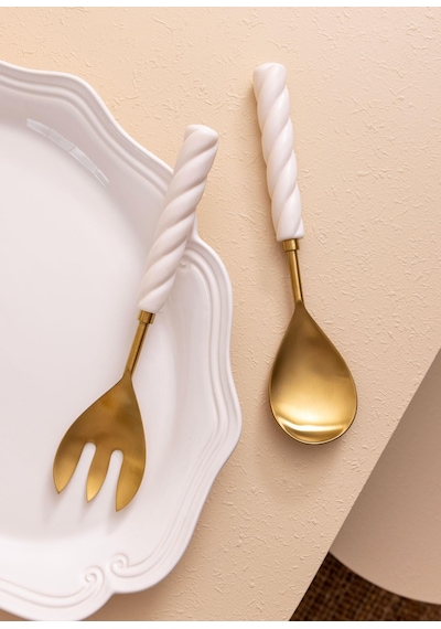 The Mia Column Salata Servis Takımı 2 Parça Gold