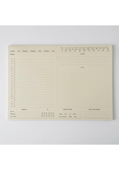 Fark Tanıtım/paperto. Tarihsiz Günlük Planlayıcı, 29,7 21 Cm, 60 Yaprak, 110 Gr Ivory Kağıt, Bordo Kapak, Gü Genel