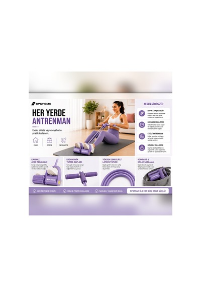 2 Tüplü Body Trimmer Direnç Lastikli Mekik Ve Ev Egzersiz Aleti - Kadınlar Ve Yeni Başlayanlar İçin Mor