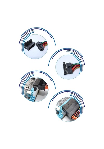 8249 Atx 24 Pin To Erkek Dişi Anakartlar İçin 90 Derece Açı Dönüştürücü Adaptör