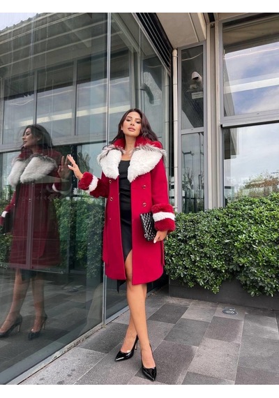 İthal Kürklü Bordo Kaşe-521 Bordo