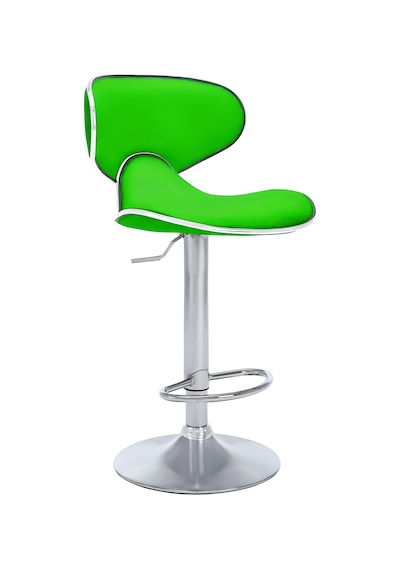 Bürocci Zen Bar Taburesi - Yeşil Modern Deri Metal Ataklı Yüksek Tezgah Sandalyesi - 9549s0513 Yeşil