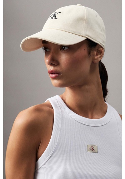 Calvin Klein Embroıdered Monogram Cap Beyaz Unisex Şapka Beyaz
