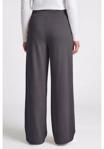Tommylife Koyu Gri Comfort Fit Geniş Paça Korsajlı Palazzo Kadın Pantolon - 94681